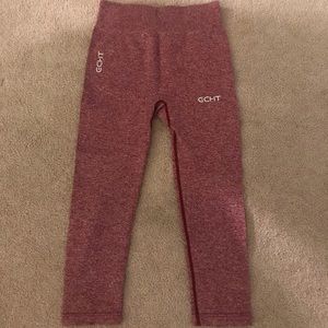 Red workout leggings